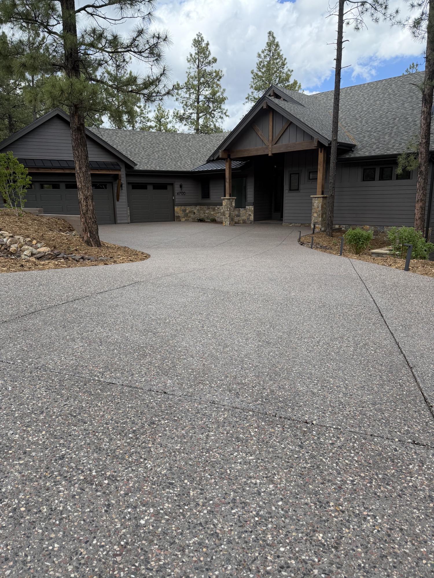 Exposed aggregate driveway